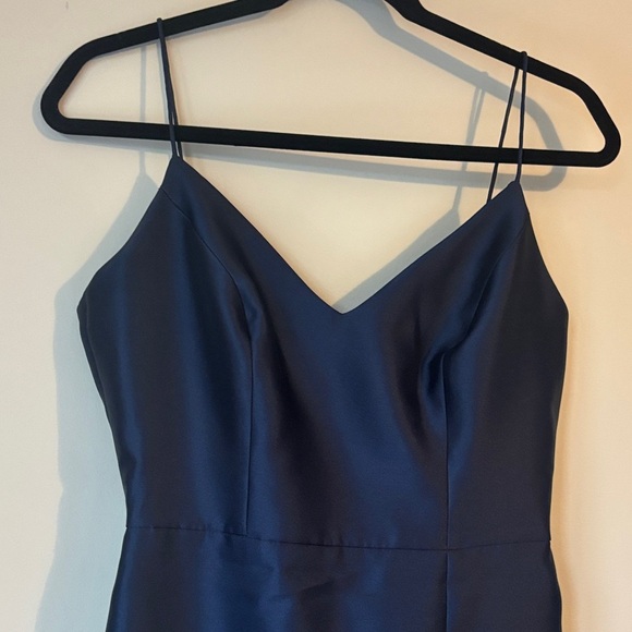 Alfred Sung Elegant Navy Blue Evening Gown - Picture 3 of 11